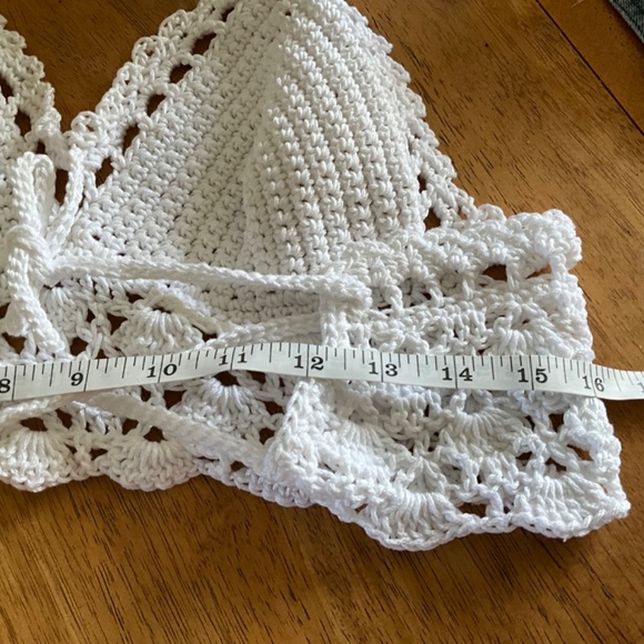 Hand crafted Halter small Crochet Hippie Bralette Tank Top Off the shoulder - Picture 6 of 9